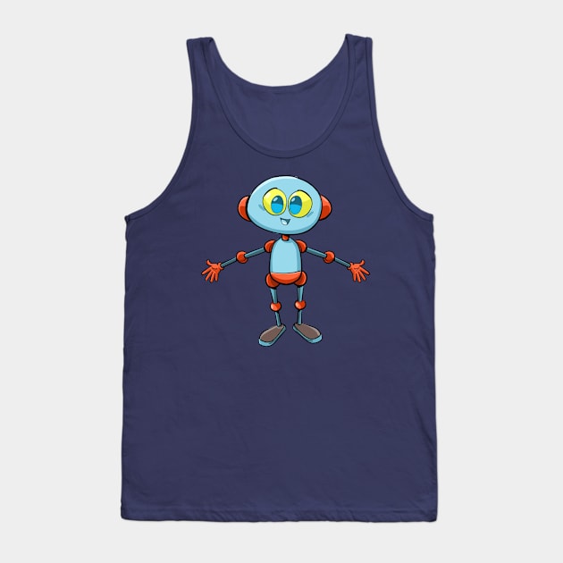 blue robot with outstretched arms of welcome Tank Top by duxpavlic